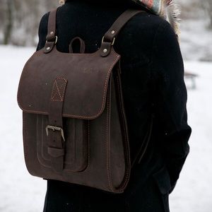 Black Leather Backpack - In Bag We Trust